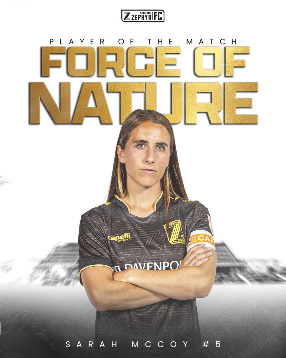 With a rock-solid performance on the backline, your Force of Nature is none other than Sarah McCoy 🌬️

#SPKvDC #GainbridgeSuperLeague #LetsGoSpo #WelcomeToTheEdge #UpTheFalls #SpokaneZephyrFC #ZephyrFC