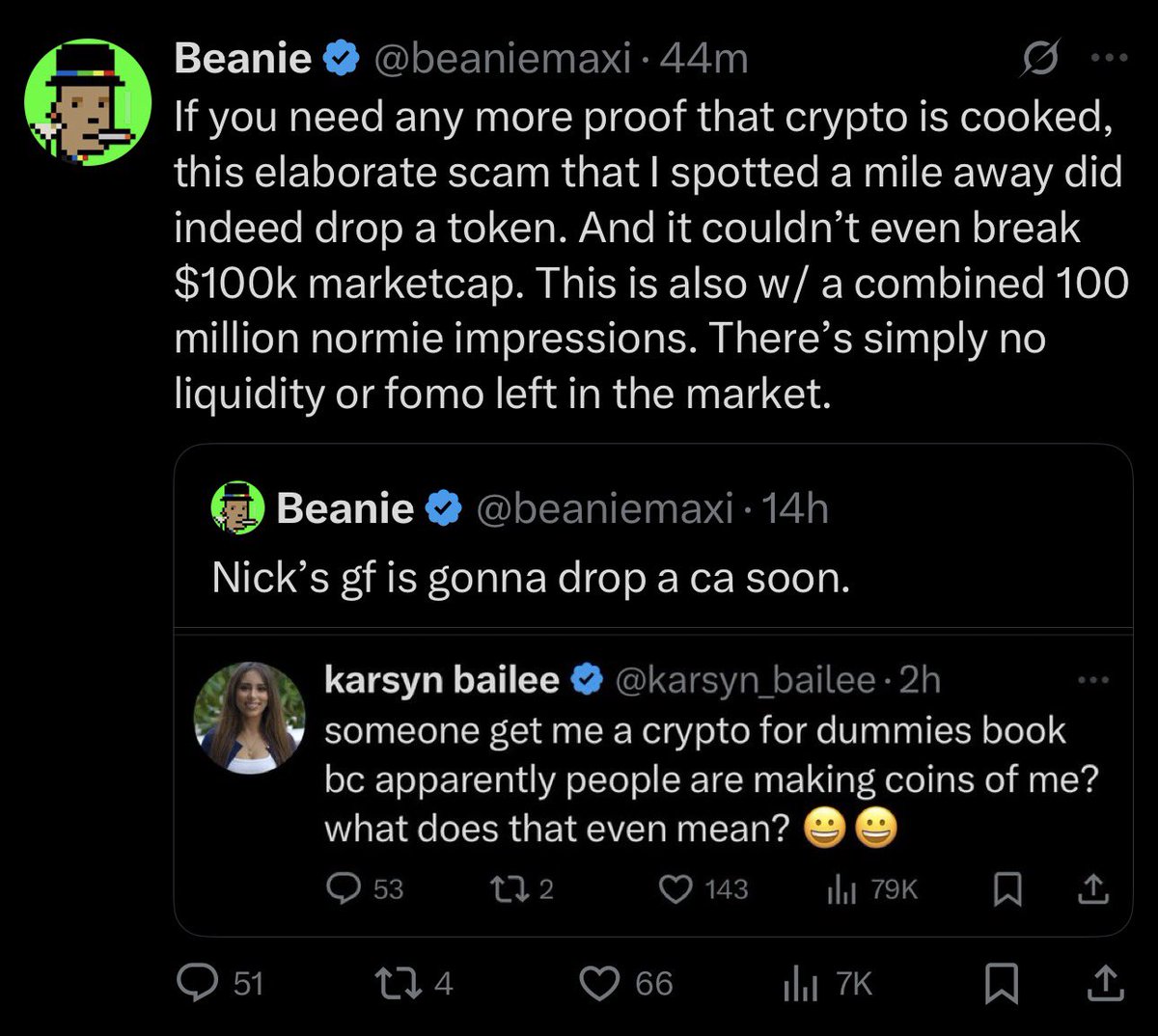 LoopOnChain's tweet image. The entire timeline seems 100% convinced we’re heading into a bear market

plus every manlet with a CEX badge is posting poorly drawn charts with metrics no one has ever heard of

idk man…

seems bullish to me 🤷‍♂️