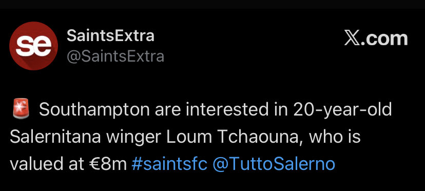 Add him to the list #SaintsFC