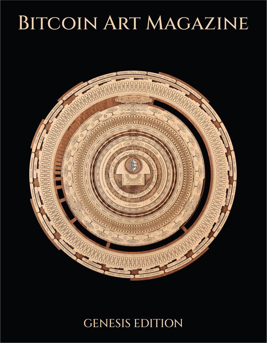 Pre-order your copy of the world's first Bitcoin Art Magazine. 

A gallery in the palm of your hand. ⚡️ 

Featuring <a href="/FractalEncrypt/">FractalEncrypt ∞/21M</a>'s 'Bitcoin Full Node Sculpture' on the cover &amp; 36 bitcoin artists within. 

150 high-signal pages featuring over 65 pages of full-page art 🔥