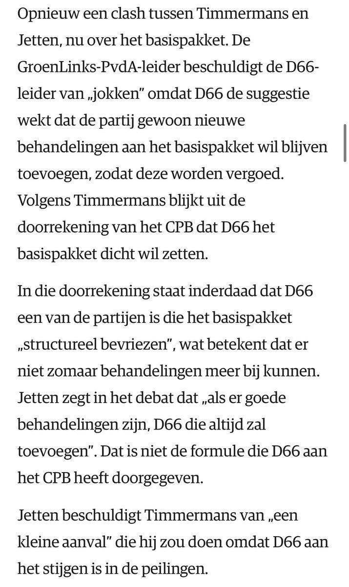 Factcheck <a href="/nrc/">NRC</a> over #rtldebat over zorg.

Jetten en Yesilgoz logen glashard.

Wat op zich al pijnlijk is, maar nog pijnlijker is dat het dus betekent dat er geen nieuwe medicijnen en behandelingen bijv. tegen kanker meer vergoed worden als het aan deze partijen ligt. ⤵️