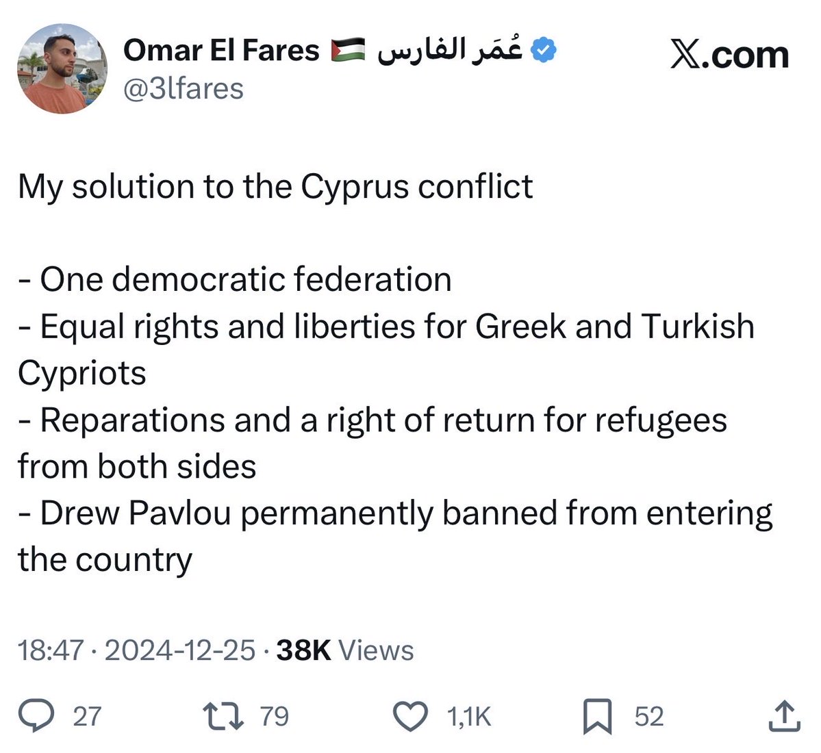 3lfares's tweet image. I already have a proposal for a reunified Cyprus! 🇨🇾