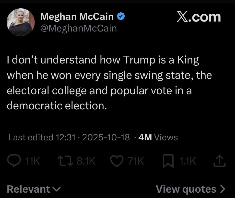 gtconway3d's tweet image. The furious debate over whether Meghan McCain&apos;s seemingly willful stupidity is willful or just stupidity has now ended in a draw