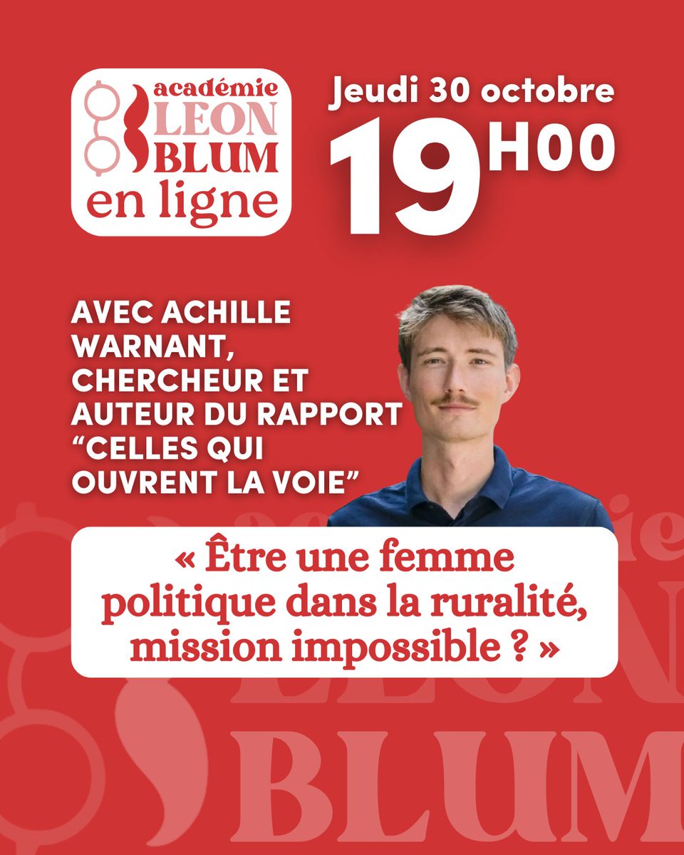 Nouvelle session des Jeudis Léon Blum ! 🎓

Avec <a href="/AchilleNevers/">Achille Warnant</a>, chercheur et auteur du rapport « Celles qui ouvrent la voie ».

🗓️ Jeudi 30 oct. — 19h à 20h, en visio.

→ bit.ly/jeudiALB