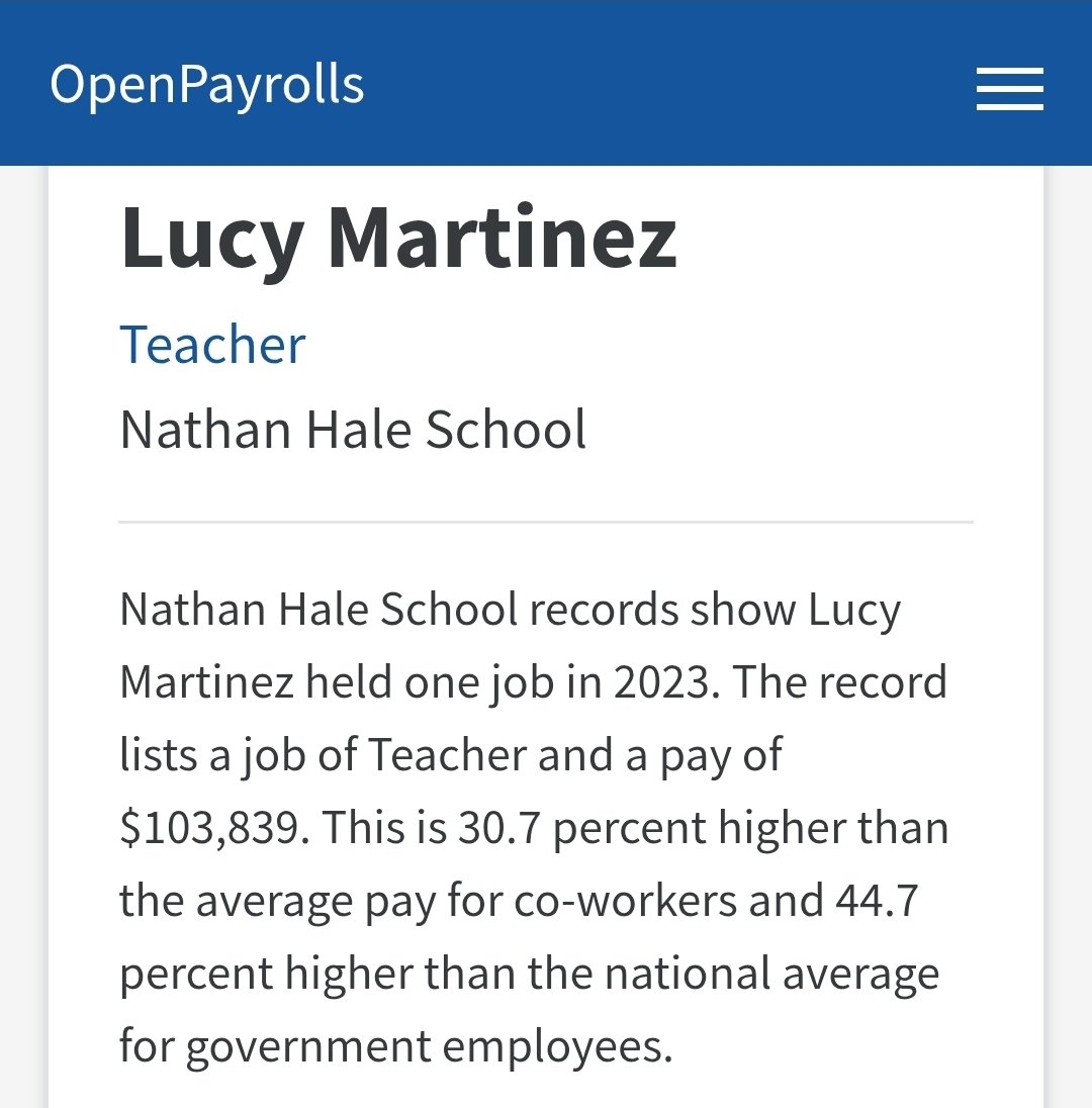 Lucy Martinez made $103,839 at Nathan Hale School in 2023.