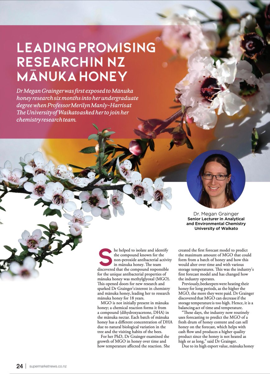 LazingBeePhotos's tweet photo. Leading promising research in NZ Manuka Honey.

Source: Supermarket News Magazine.
Published: May 25.
Publisher: Review Publishing Ltd.
Page: 24.
Manuka Flower &amp; Honey image: Lazingbee.

To read more:
https://t.co/ah690u2AF8

Huge thanks for publishing this image use! https://t.co/qN2Hg6XETO