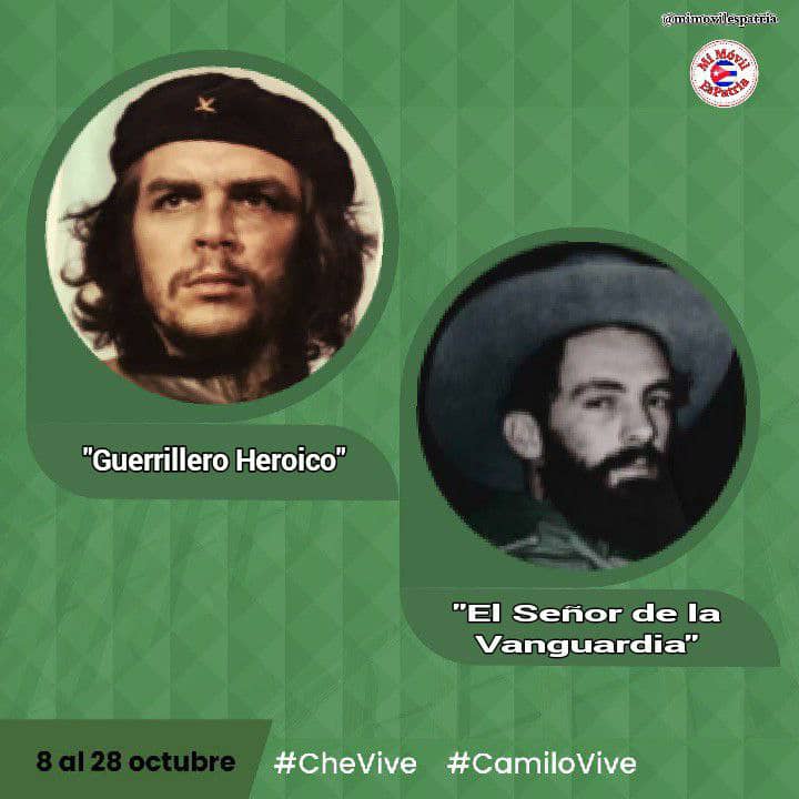 Octubre trae historia de ambos héroes.
#CamiloVive
#CheVive
#MiMóvilEsPatria