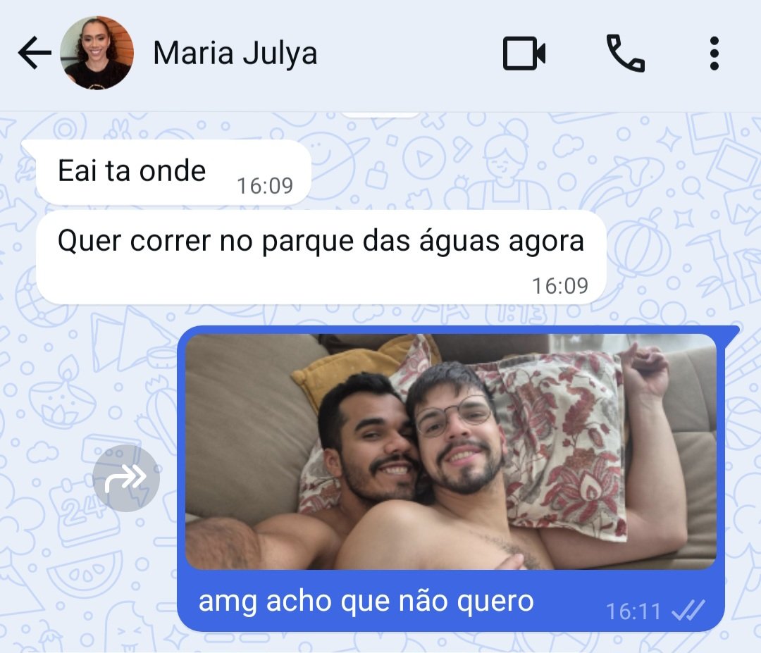 imagina largar o chamego desse homem pra ir correr sabe