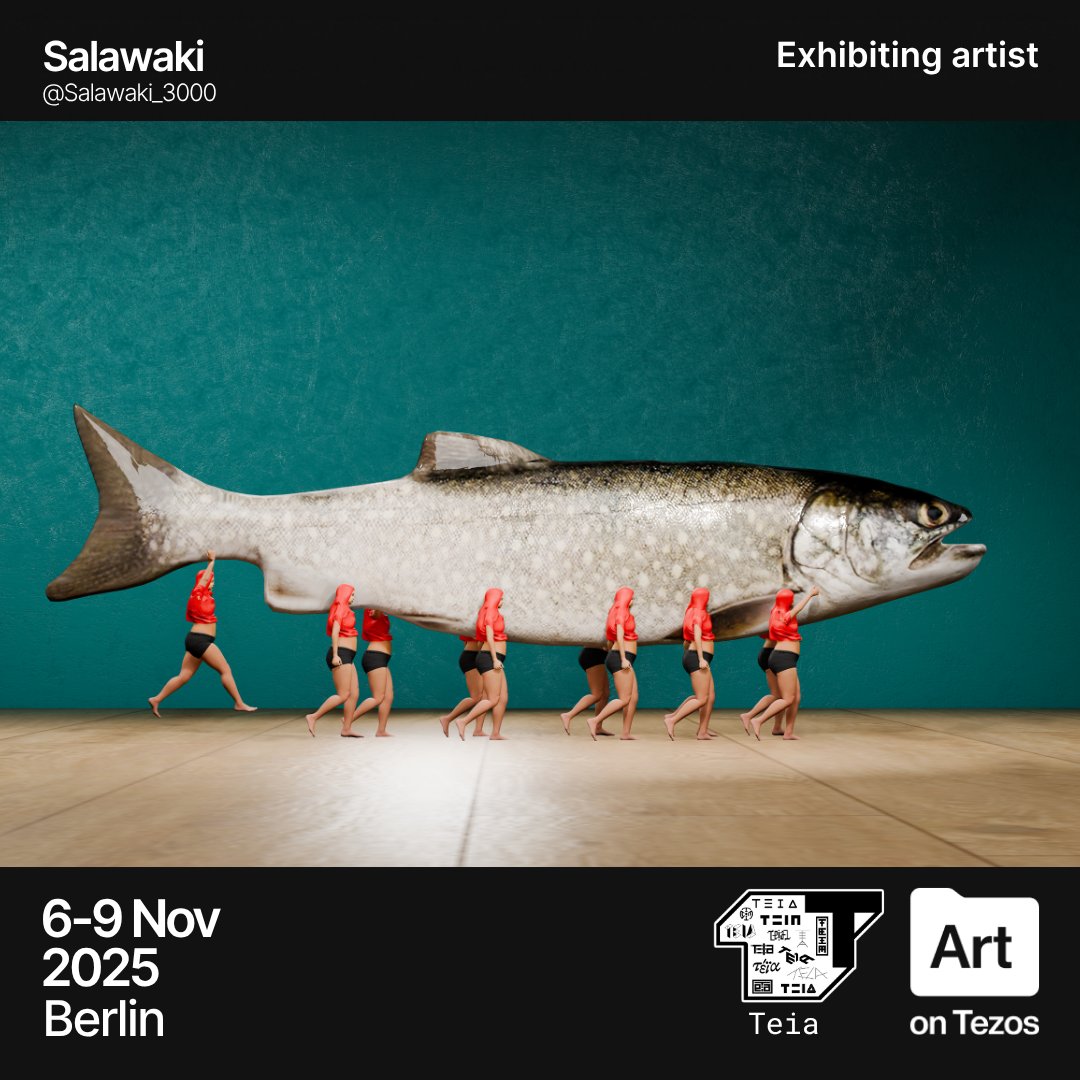 Pleased to present <a href="/Salawaki_3000/">Salawaki</a> as one of our curated artists for Teia’s Exhibition #UniqueIngredients for the <a href="/artontezos_/">Art on Tezos</a> Berlin show Nov 6-9th!

We are honoured to present Salawaki’s piece, “There is Trout for Everyone”!