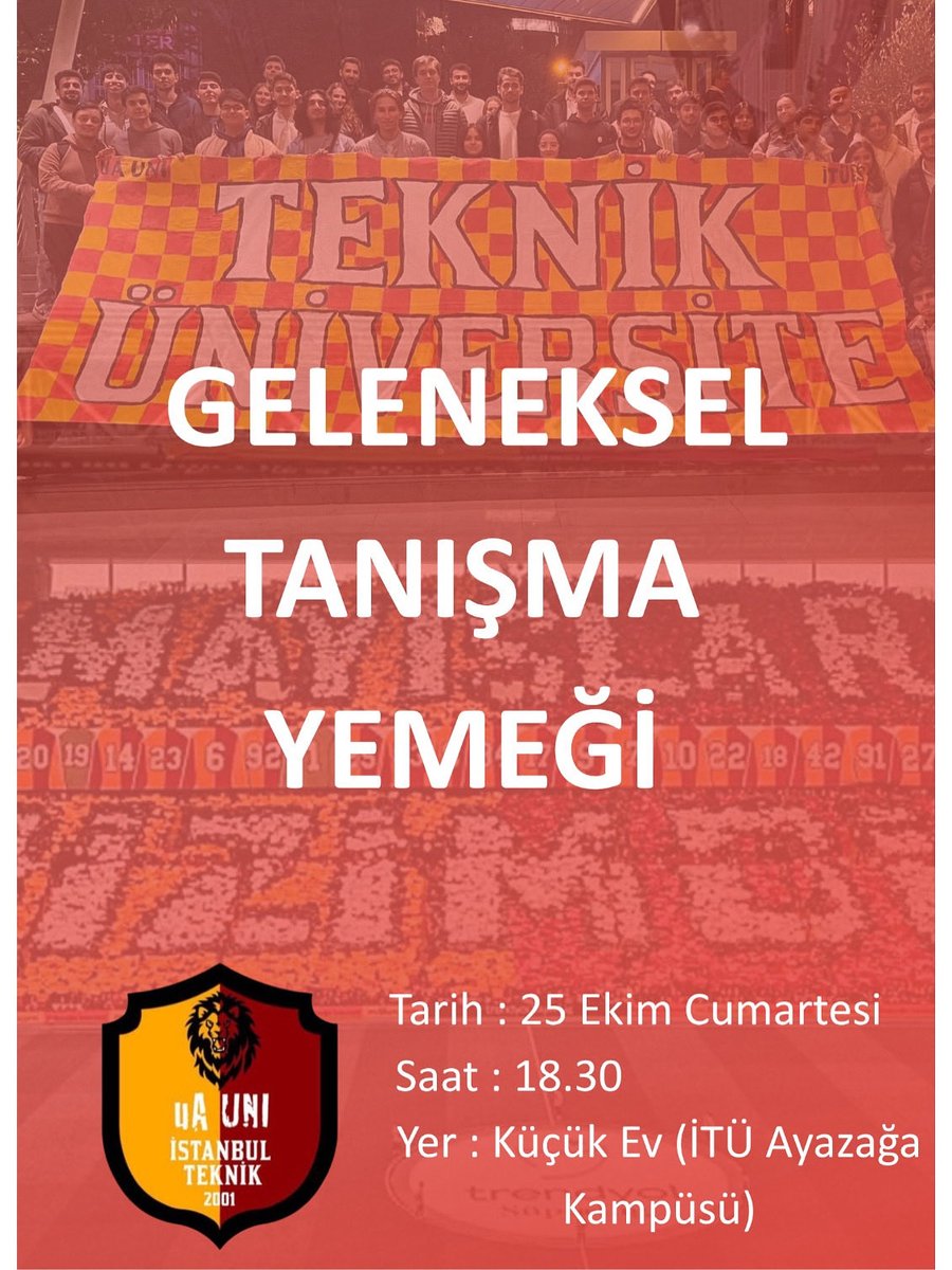 uAUNIITU's tweet photo. 25 Ekim Cumartesi günü gerçekleştireceğimiz Geleneksel Tanışma Yemeğimize bütün arkadaşlarımızı bekliyoruz. Katılmak isteyen arkadaşlarımız DM yoluyla iletişime geçerek ismini yazdırabilir. https://t.co/EvocERVh34