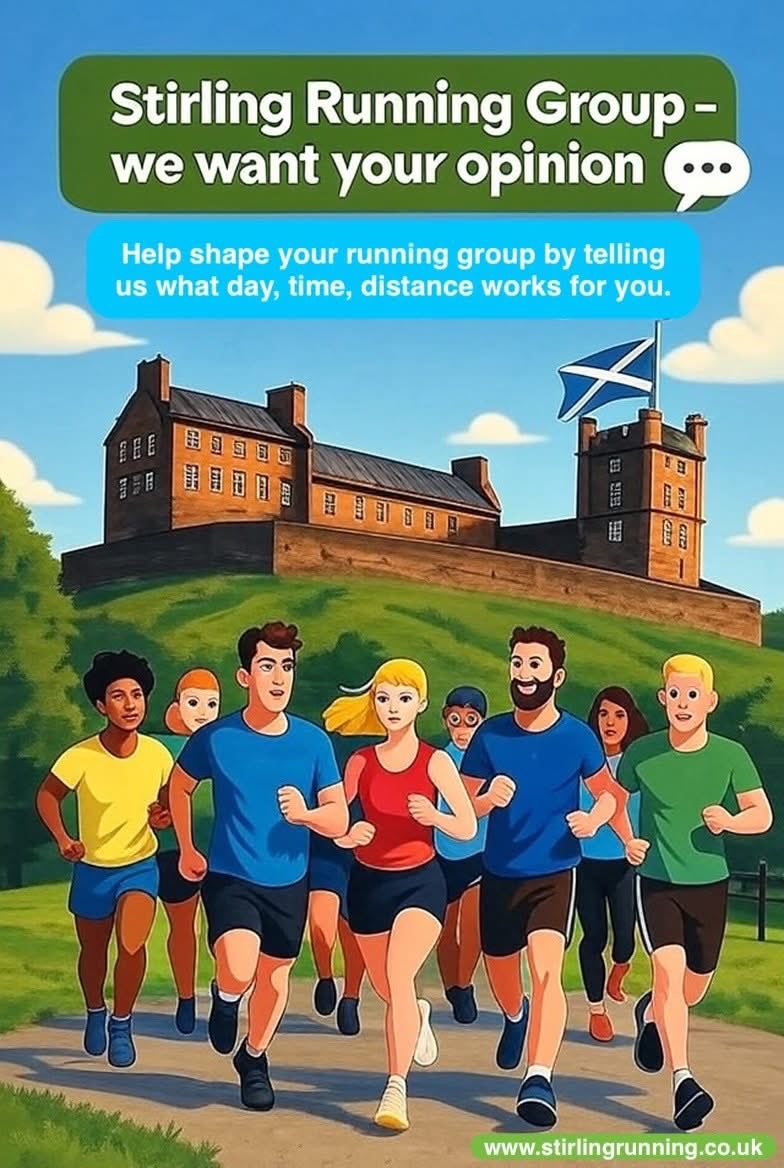 StirlingRun's tweet image. YOUR OPINION IS NEEDED

We want to make our  new social runs accessible to everyone,so we’d love to hear your thoughts on the best day &amp;amp; time of the week for our runs, the ideal distance &amp;amp; pace as well as start &amp;amp; end venues
Visit  stirlingrunning.co.uk on how to join our groups