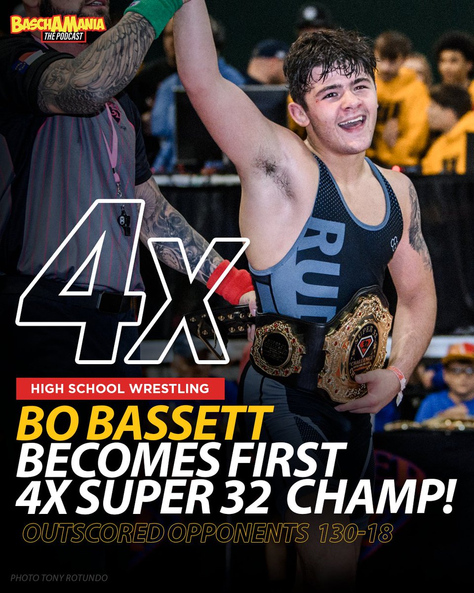 baschamania's tweet photo. Bo Bassett Makes History! Outscoring his opponents 130-18 this weekend, he wins his 4th Super 32 Championship, the first guy to ever do so. https://t.co/WhOrSbFF2T