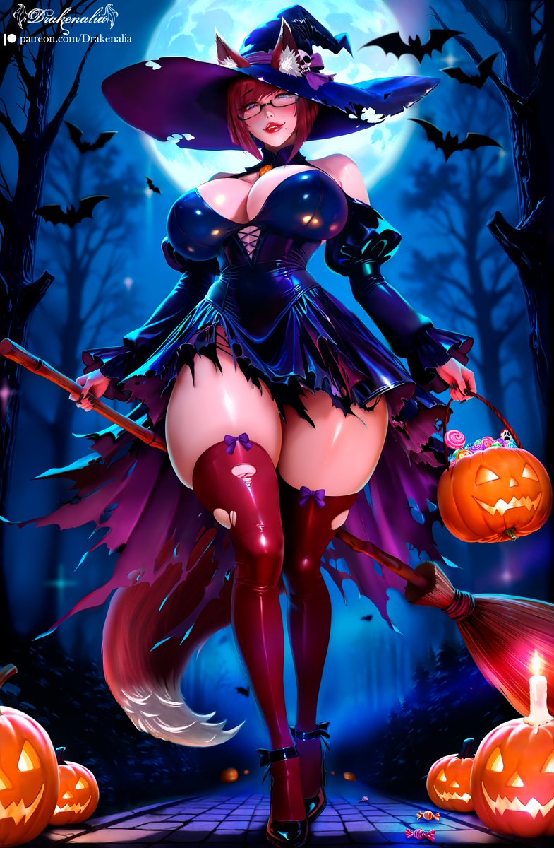 👻 Spooky Season #YCH –   Oc <a href="/Apollo054/">Apollo05🔞</a> 
Kazami ♥

#HalloweenYCH #YCHCommission #DigitalArt #SpookySeason #witch #Kazami #kitsune