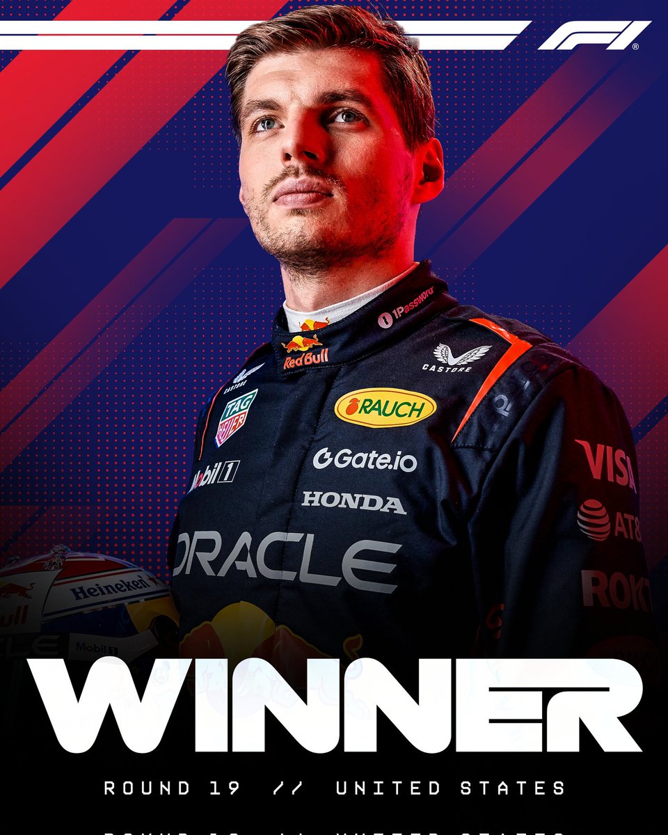 Dominio TOTAL de <a href="/Max33Verstappen/">Max Verstappen</a> en el fin de semana del #USAGP!. También se quedó con la carrera del día de hoy de inicio a fin. No hay más nada que agregar 📝
.
.
.