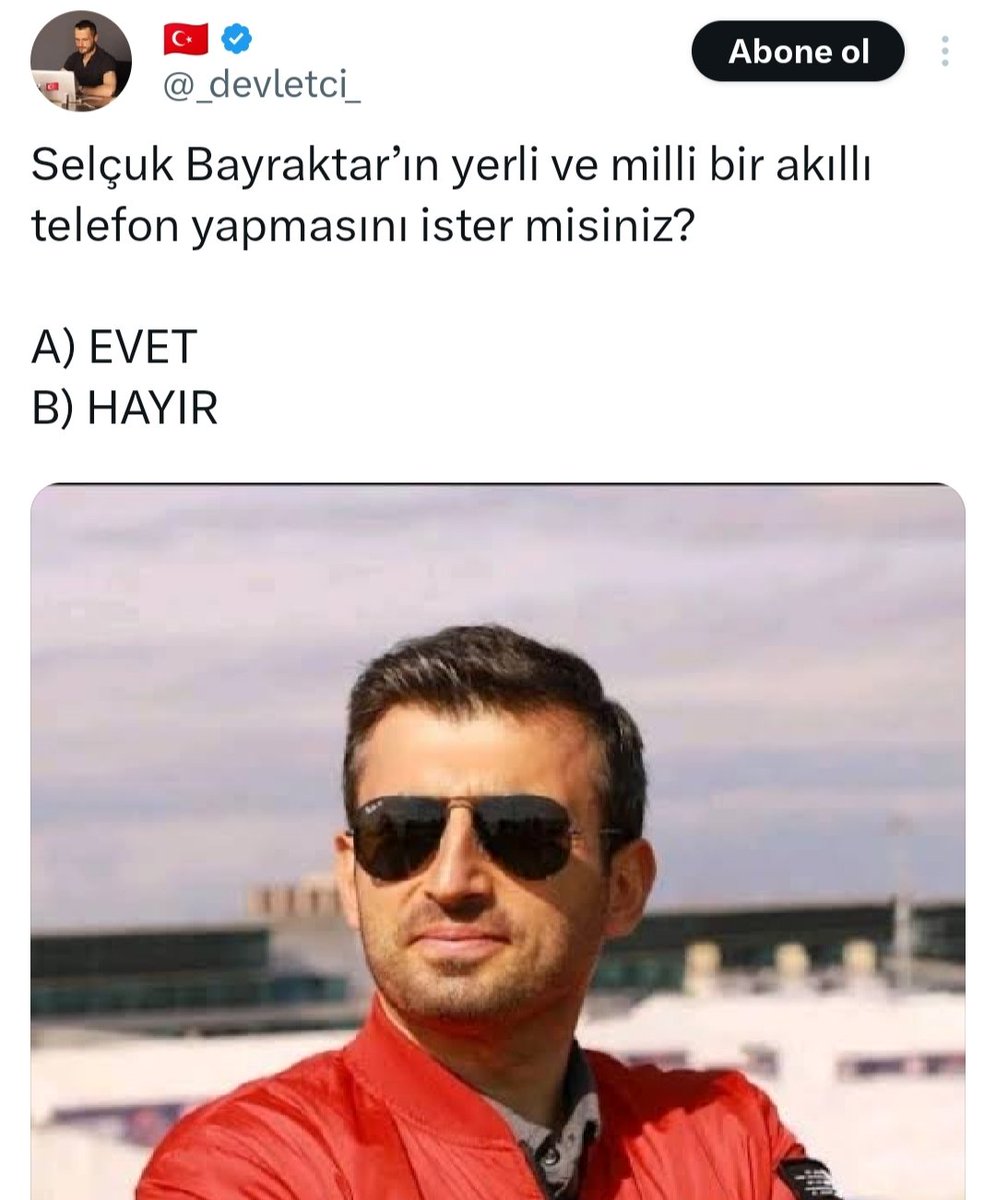 1- Kılıfı hariç her şeyini ithal eder burada birleştirir.
2- Baykar telefon almayan herkes akp düşmana ilan edilir.
3- Yalaka tayfa almak için sıraya girer.
4- Tanesi 1.500 dolardan 20 milyon adet satar.
5- 30 milyar doları cebe indirir.

Nasıl güzel ticaret değil mi.? 
🤣🤣🤣