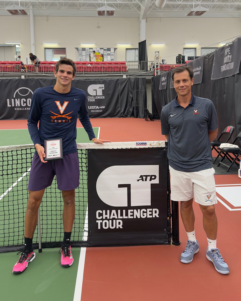 UVAMensTennis's tweet image. WAHOOWA! 
Rafa Jódar wins 6-7 (3), 6-3, 6-3 against Martin Damm  in the final of the Lincoln Challenger to pick up his second career ATP Challenger singles title #GoHoos