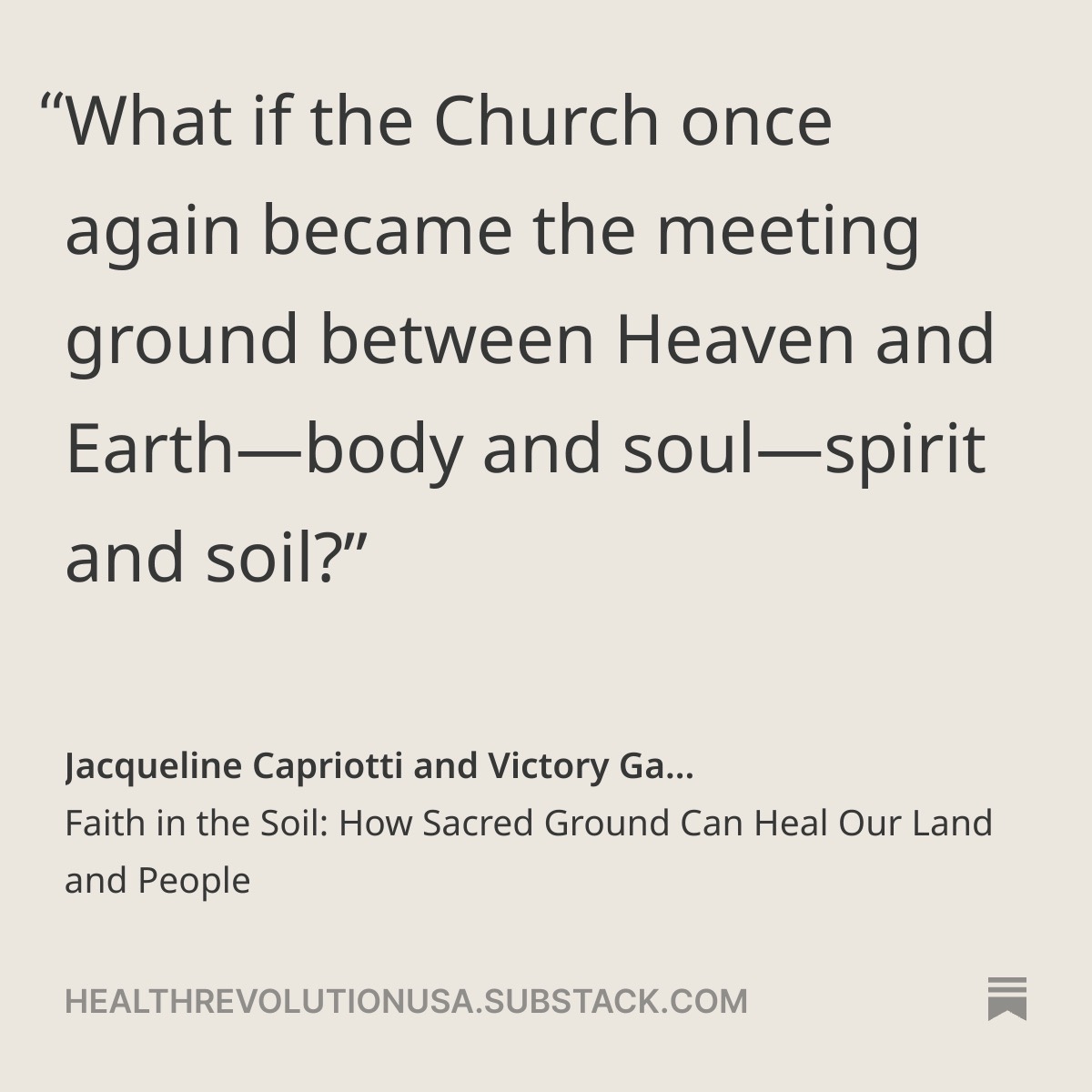 Faith in the Soil: How Sacred Ground Can Heal Our Land and People open.substack.com/pub/healthrevo…
