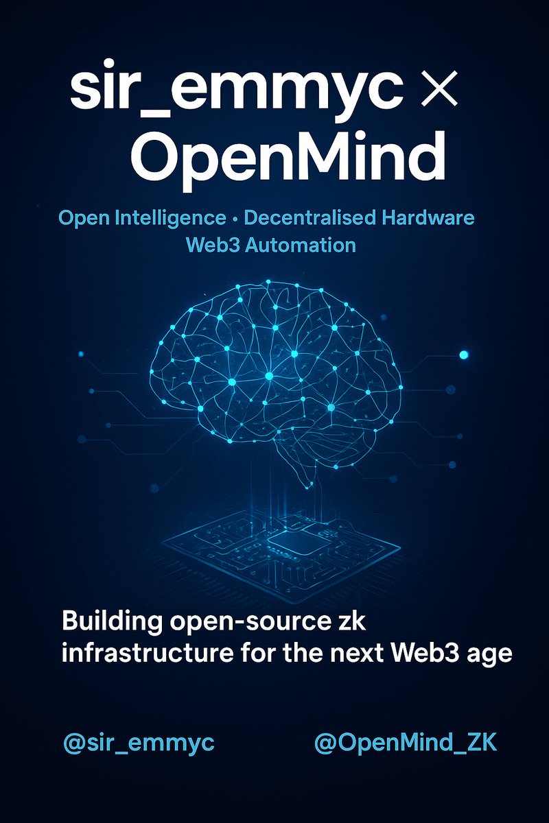 🧵 sir_emmyc × OpenMind

Why OpenMind is shaping the next era of open source intelligence and zk infrastructure

For a while now, I couldn’t find the next project to talk about on Kaito after <a href="/boundless_xyz/">Boundless</a> but today, seeing <a href="/wyckoffweb/">wyck 📴</a> tweet on <a href="/openmind_agi/">OpenMind</a> drew my attention to