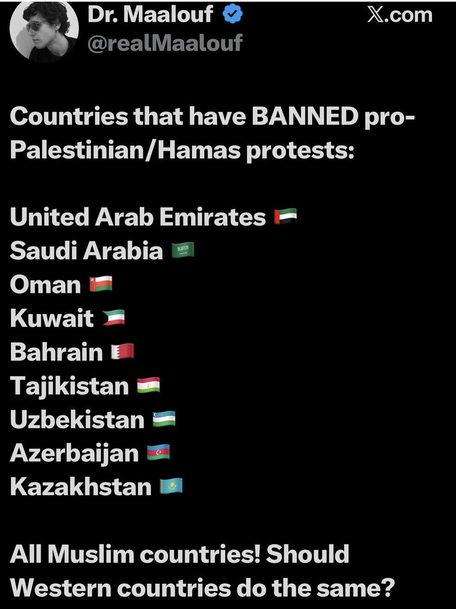 Ironically it is the Muslim countries who banned pro-Palestinian/Hamas useful idiots from “protesting”! Shouldn’t we do the same?