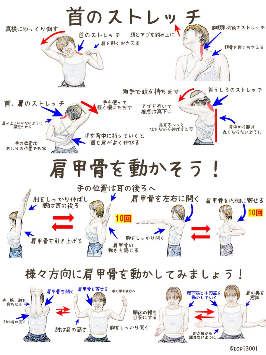 絶対に！絶対に！絶対に！ガッチガチな首を放置しないで！

◎ 首をのばして！
◎ 肩甲骨を動かして！
◎ とにかく動け～～～！

たったこれだけで、首・肩まわりの巡りが一気に変わります。
実際、コリまくっていたFさんは毎日1分続けただけで
「マジでこんなに楽になるの!?」と驚きの声！