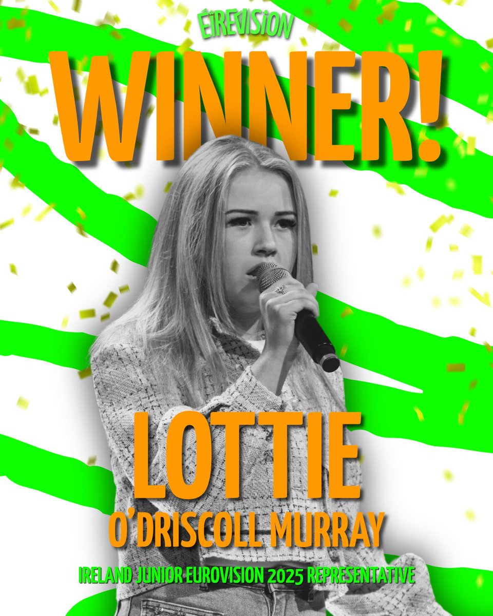 🇮🇪🎤 Huge congrats to Lottie O’Driscoll Murray on winning the Junior Eurovision on TG4!
Brilliant to share the stage with her today at the County Final in Páirc Uí Chaoimh.
Best of luck representing Ireland in Georgia this December! 💚🤍🧡 #JuniorEurovision #Cork