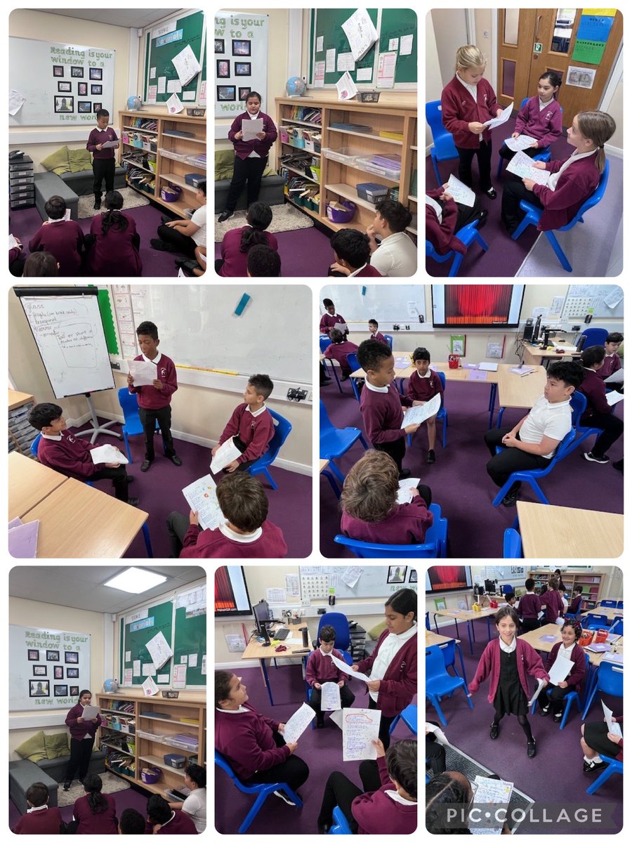 Year 5 did wonderful poetry performances which linked to BHM and Dayna Francis's poem ' Black and British'. Children wrote their own free verse poems about their own identity. They used our oracy grouping of a semi circle to perform to their peers and then the whole class.