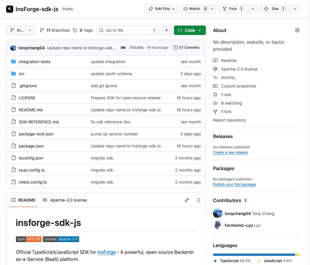 tonychang430's tweet image. We’ve open-sourced our JavaScript/TypeScript SDK!
At InsForge, we believe in the power of contribution and transparency.
By open-sourcing our SDK, we’re inviting developers everywhere to build, extend, and shape the future of AI-native backends with us.