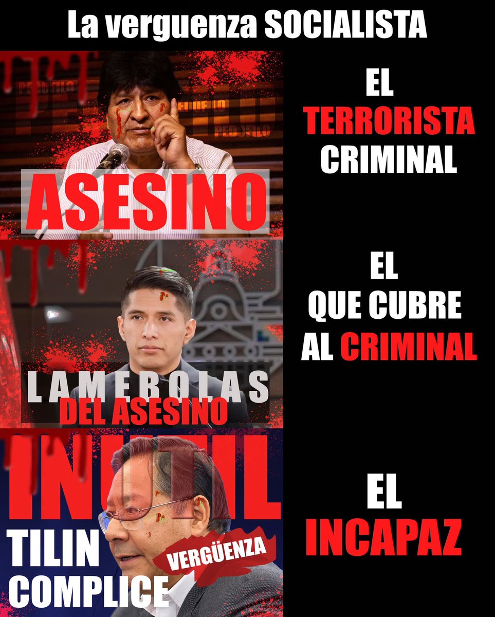 No olvidar jamás. Los masistas socialistas nos llevaron a la actual destrucción de Bolivia 🇧🇴 con ayuda de la narco dictadura de Maduro.