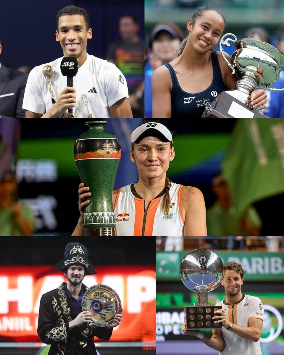 TennisUpdates26's tweet photo. This Week's Champs:

ATP 250 Brussels: FAA
8th Title, 3rd of 2025

WTA 250 Osaka: Fernandez
5th Title, 2nd of 2025

WTA 500 Ningbo: Rybakina
10th Title, 2nd of 2025

ATP 250 Almaty: Medvedev
21st Title, 1st in 29 Months

ATP 250 Stockholm: Ruud
14th Title, 2nd of 2025 https://t.co/bhTR75Vu1J