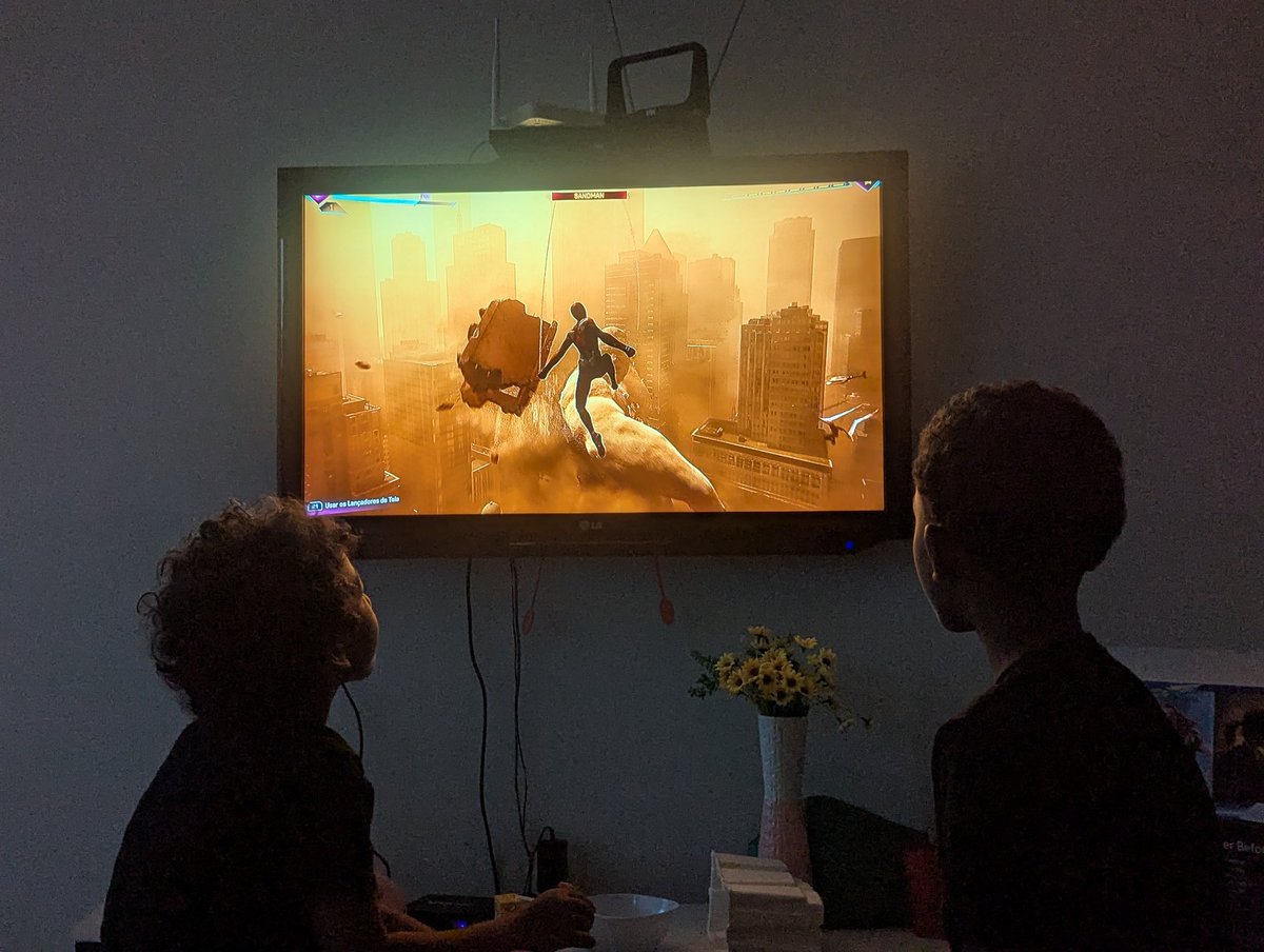 chaingunpope's tweet photo. We brought a PS5 for my nephews here in Brazil, and it has been so awesome watching them get immersed in Spider-Man and FIFA :) https://t.co/iv4mtNEk3E