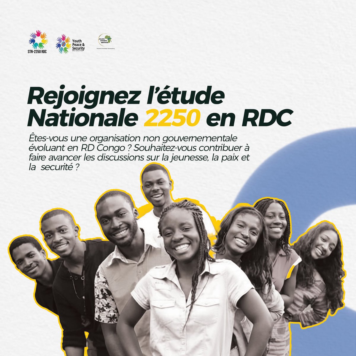 MRoseTshite's tweet photo. Votre organisation œuvre pour la jeunesse, la paix ou la sécurité ?

C’est le moment de faire entendre votre voix &amp; de contribuer à l'étude indépendante sur l'impact de  mise en œuvre de l'agenda JPS en RDC.

Rejoignez-nous en cliquant ici : https://t.co/HNOJhkxDHo 

 #JPS2250 https://t.co/nJCnPXa6cF