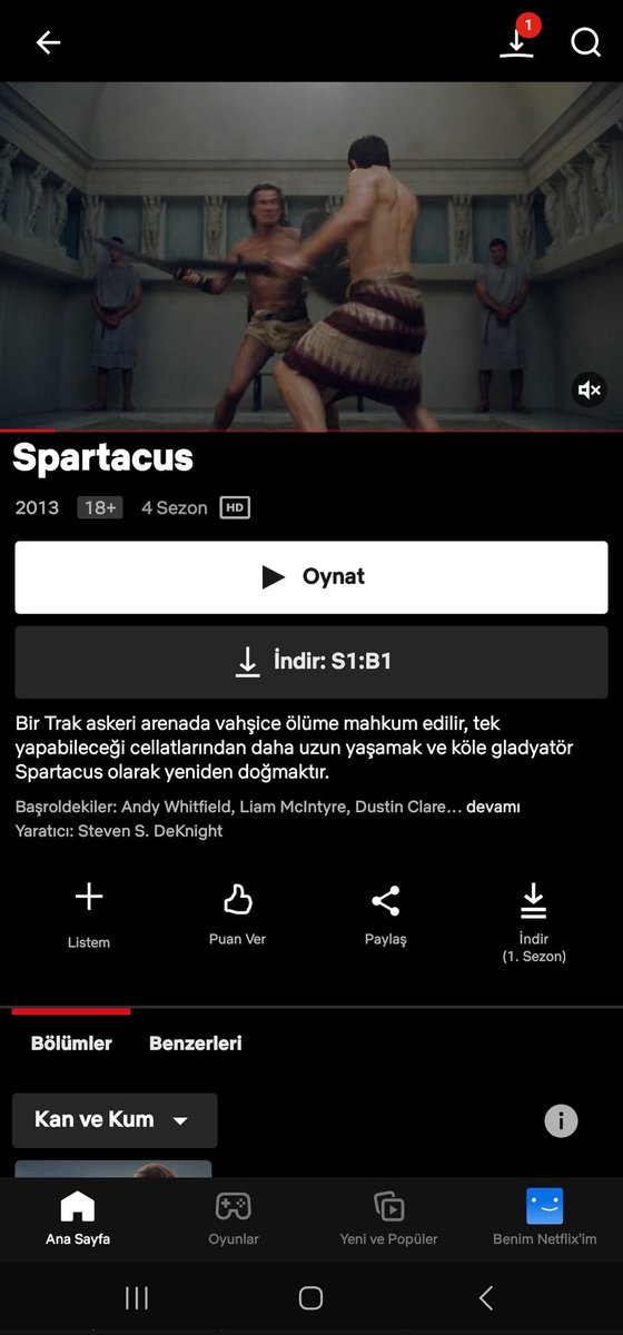 Netflixe spartacus gelmiş yemin ediyorum uzun zamandır birseye bu kadar sevinmemistim, dünyanın en iyi dizisidir4