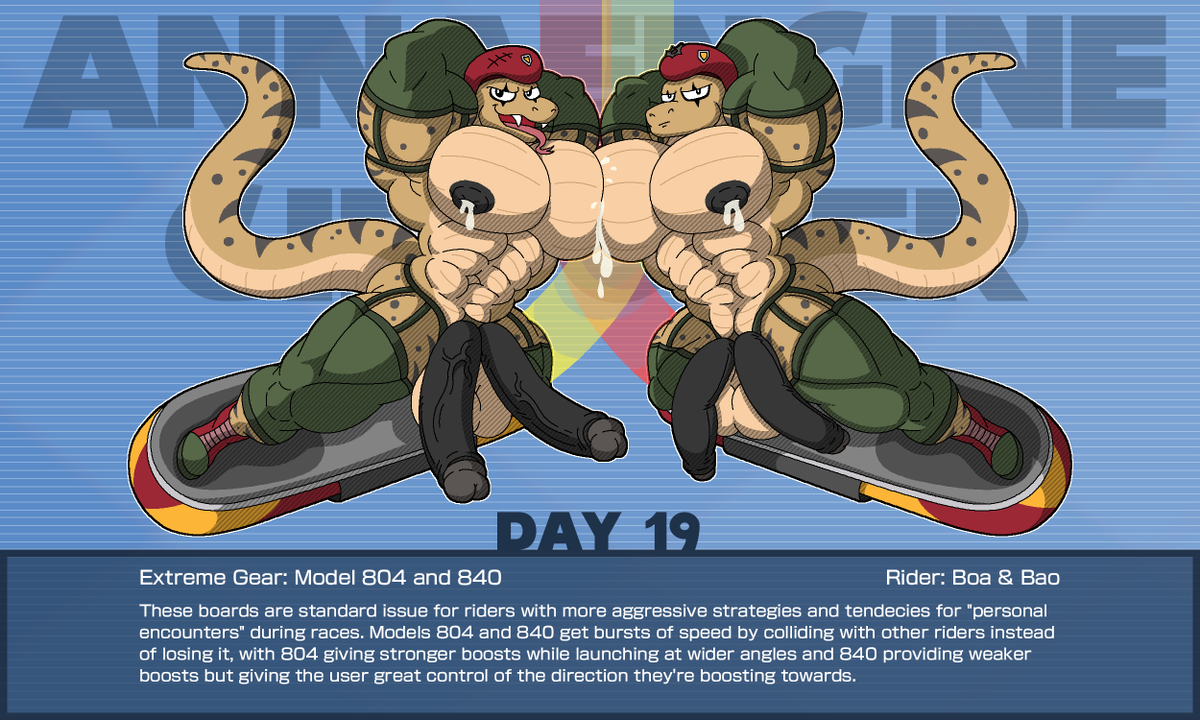 #Giftober Day 19:

Boa and Bao

Owned by <a href="/Shoopcozy03/">Shoopcozy(COMMS OPEN)🐲🔞</a>

Stop everything! Get your fill of milk from two muscular snake brothers! You can get from their juicy pecs or their double cocks! uwu
<a href="/Shoopcozy03/">Shoopcozy(COMMS OPEN)🐲🔞</a> really likes some good ol' lactation, so the gift is fitting! ;3

#Inktober