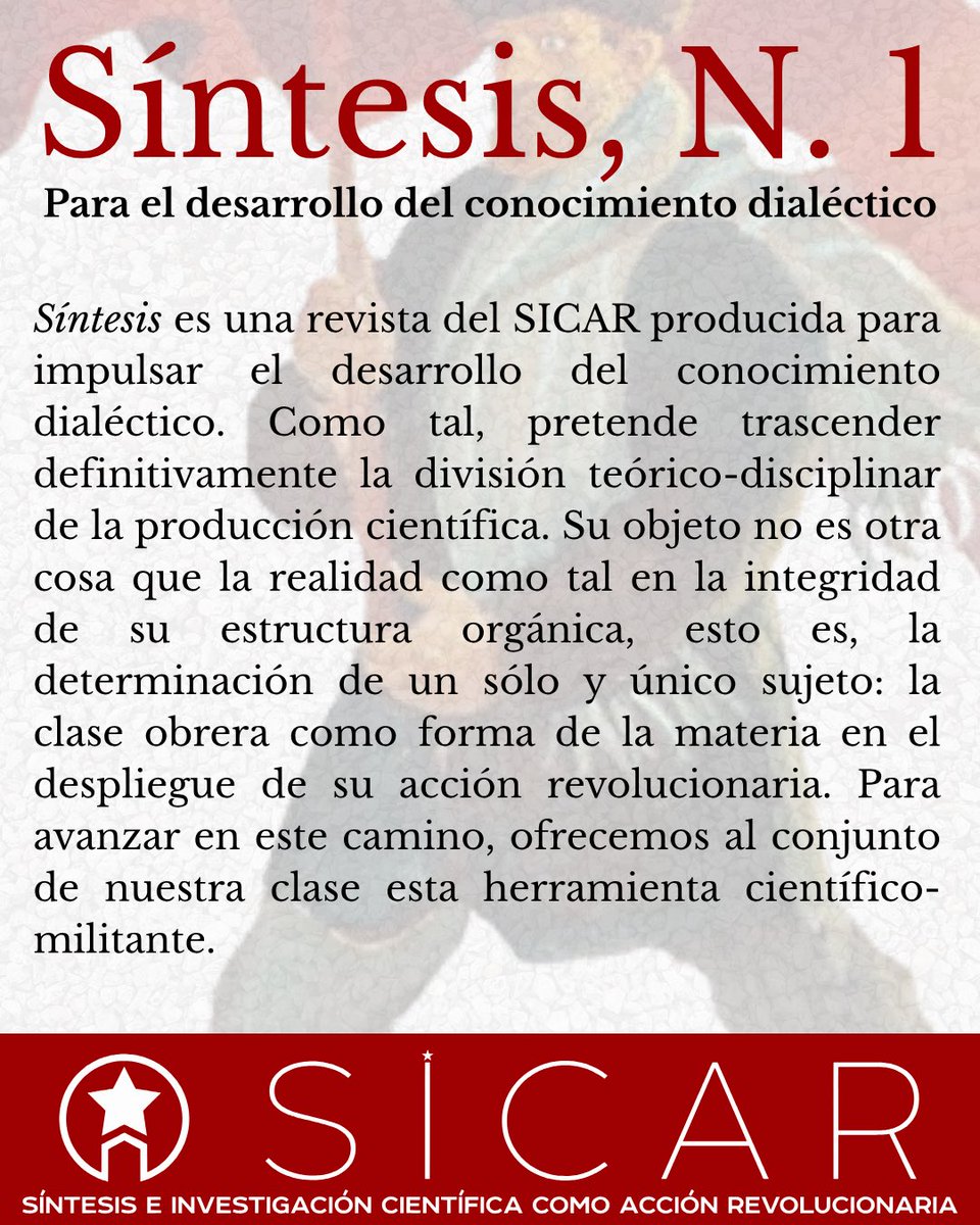 sicar_org's tweet photo. Síntesis, N. 1 ya está disponible! 🚩

Acceso digital y gratuito en nuestra página web 💻 

https://t.co/ojAx3iDYnT 🛠️

Próximamente lanzamiento físico. Reservá tu ejemplar ⭐️ https://t.co/G8lU80gIgY