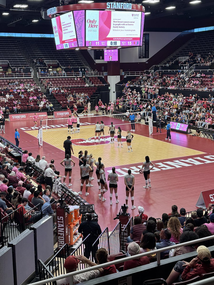 slamdunk406's tweet image. I’ve arrived at Maples Pavilion. No. 5 Stanford took the opening set 25-23. Julia Blyashov with four kills and Elia Rubin with three kills and one service ace for the Cardinal. 

#Stanford #Miami #ACCWVB