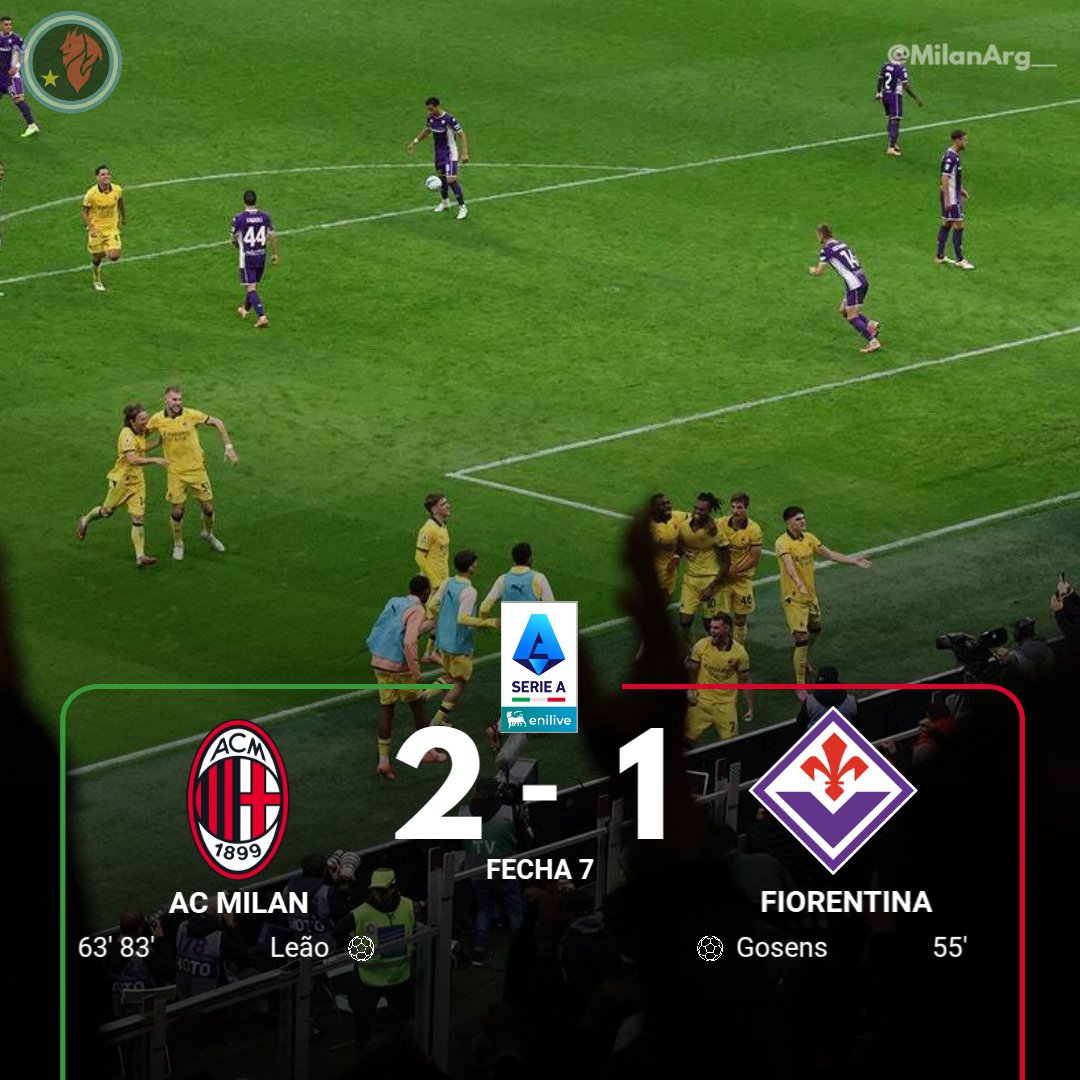 𝐏𝐈𝐎𝐋𝐈 𝐈𝐒 𝐎𝐍 𝐅𝐈𝐑𝐄 🔥
El fantasma de Stefano Pioli se ha ido de San Siro con la cola llena de leche de Rafael Leão 🏄🏻 

Baile táctico de inicio a fin, puro Allegri ball contra el terrorismo de Pioli Ball, incluso con ayuda de Marotta no pudieron jaja.

Forza Milan ❤️🖤