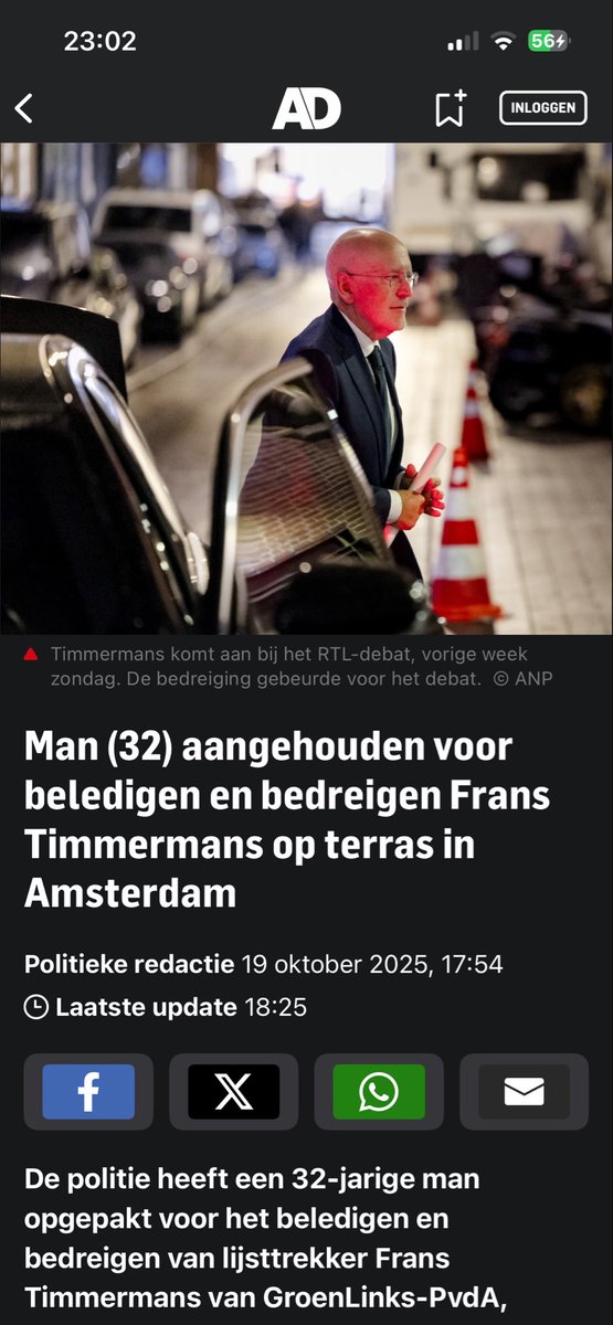 Gelukkig heeft politie en OM hier nog wel tijd voor. Wat is de straf op iemand schelden op een terras tegenwoordig? Gezien hoe hard t links slopend en blokkerend volk wordt aangepakt vrees ik t ergste voor deze man.