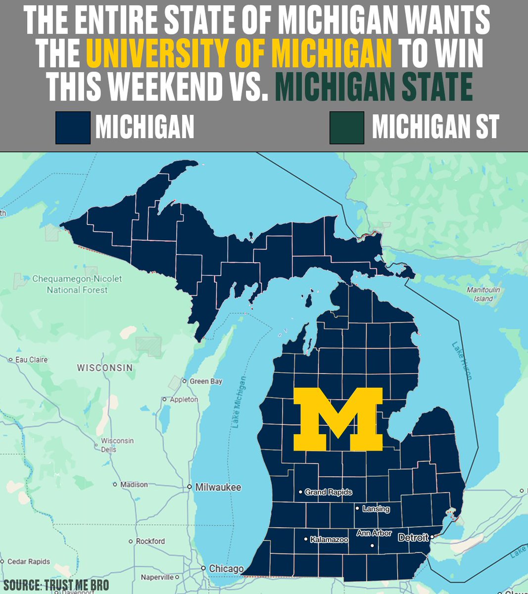 The State of Michigan loves Michigan Football ☑️