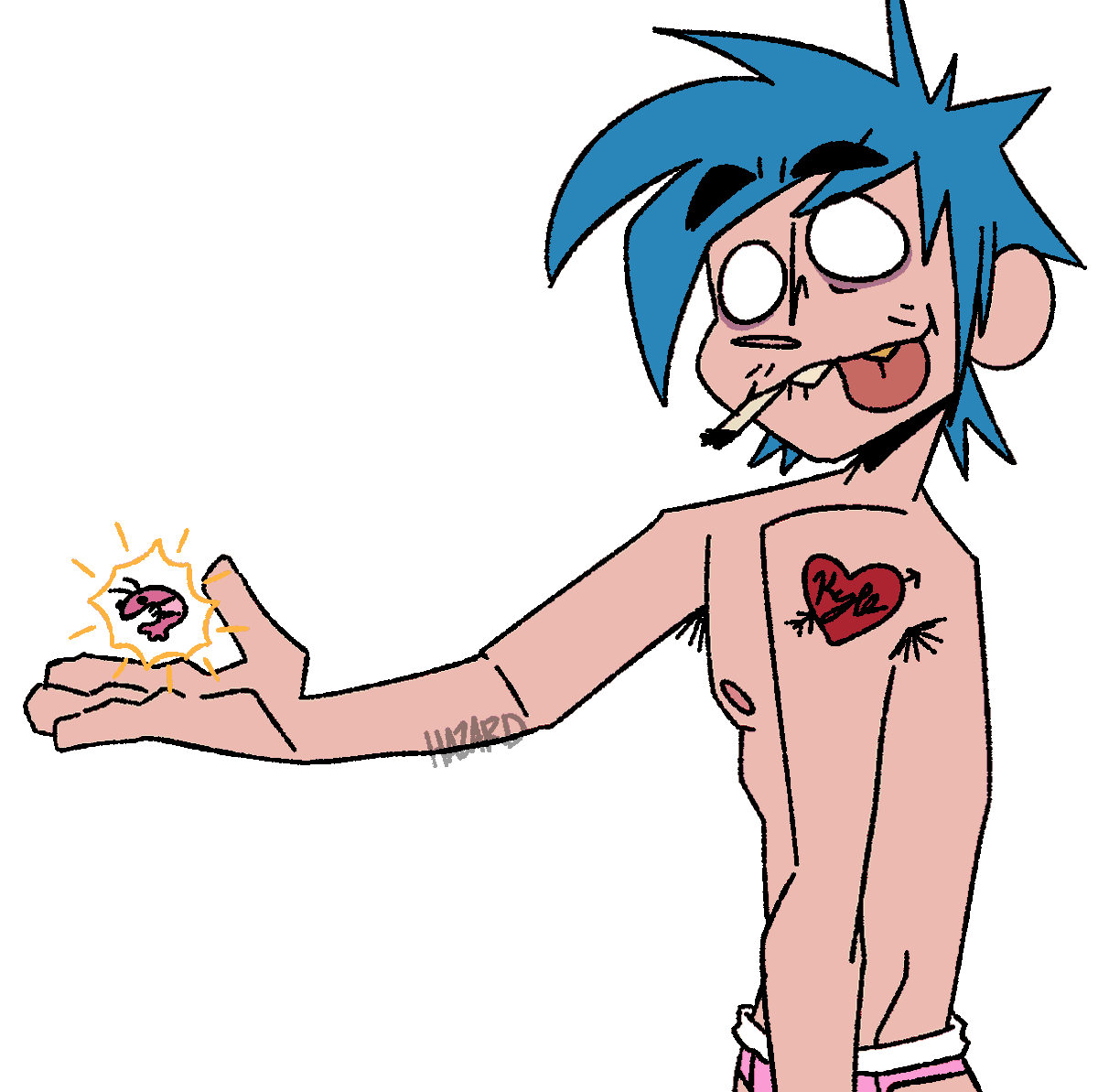 HazardFactor's tweet photo. 2-D hands you a shrimp. What will you do with it. https://t.co/hCEvgREO0p