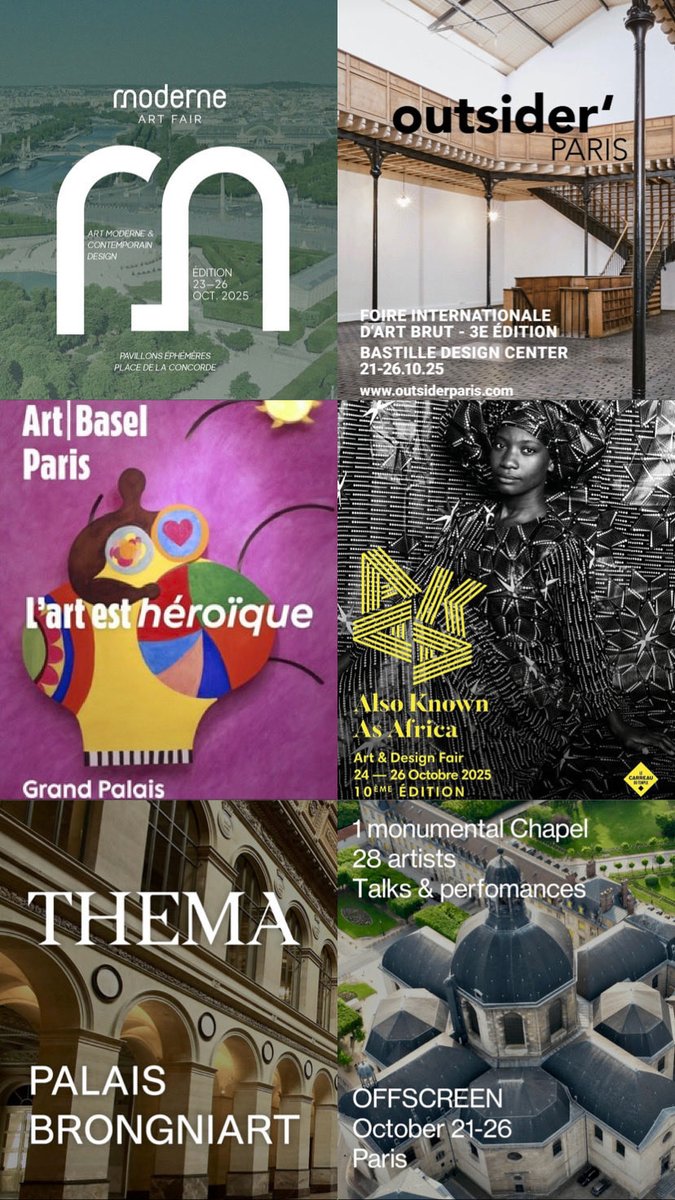 Guiguiii94's tweet photo. Enfin, 12 foires et salons !
Outre @ArtBasel au Grand Palais, nous retrouverons #DesignMiami #ThemaArtFair #ModerneArtFair @AsiaNow_Paris #OutsiderParis #OffscreenParis @AKAA_Fair #ParisInternationale #CeramicArtFair #MenartFair ainsi que le #SalonPatrimoine au Carrousel. https://t.co/oAeK9bsqC0