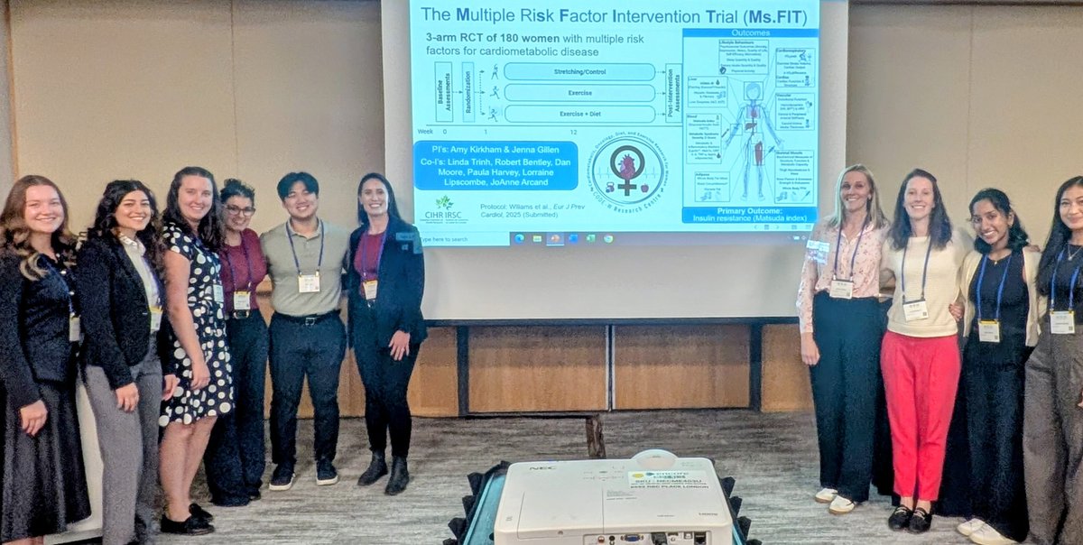 amyakirkham's tweet photo. My #MsFIT co-lead @gillenjb and I are so proud of our incredible trainees who presented preliminary findings via 4 oral and 2 poster presentations at #CSEP2025 in London, then raced back to Toronto to recruit at the #nationalmenopauseshow 

Learn more:
https://t.co/5LKvMsrXBD https://t.co/UZ1T2PUUlD