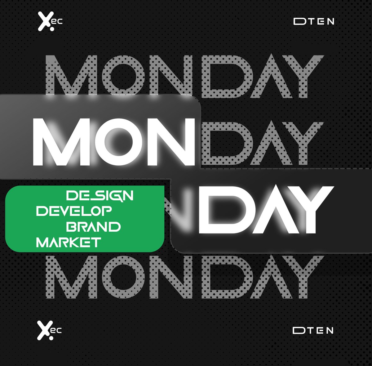 programmer_dex's tweet image. MONDAY day 8 graphic, frontend developer, backend developer, branding