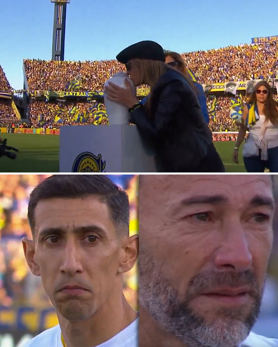 🕊️ Conmovedor momento: las cenizas de Russo, en el Gigante de Arroyito, y Di María, Kily González y varios jugadores de Rosario Central no pudieron contener la emoción