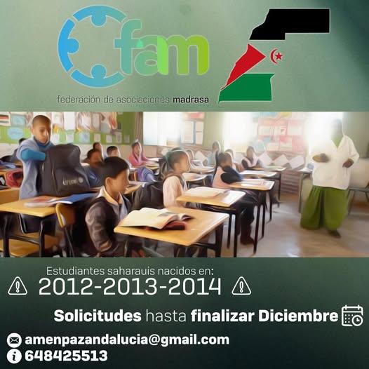 fandassahara's tweet photo. Nos habéis preguntado por #Madrasa y la posibilidad de estudiar después de haber estado en el programa #VacacionesenPaz en Andalucía para el próximo curso.
Aquí tenéis la posibilidad y los contactos para informaros y así ayudaros a tomar una decisión tan importante.
#FANDAS https://t.co/TOTfYMLJBJ