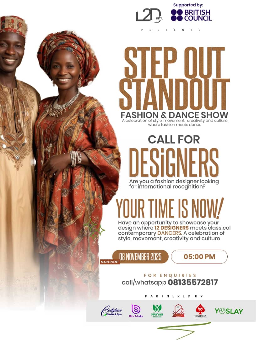 Are you a fashion designer, who has nursed an ambition of showcasing your fashion pieces on the runway? This is your time to shine!  #STEPOUTSTANDOUT is a place where #fashion, #music, #dance &amp; #Comedy meet to create maximum &amp; artistic impact! DM 08034858005 for more information