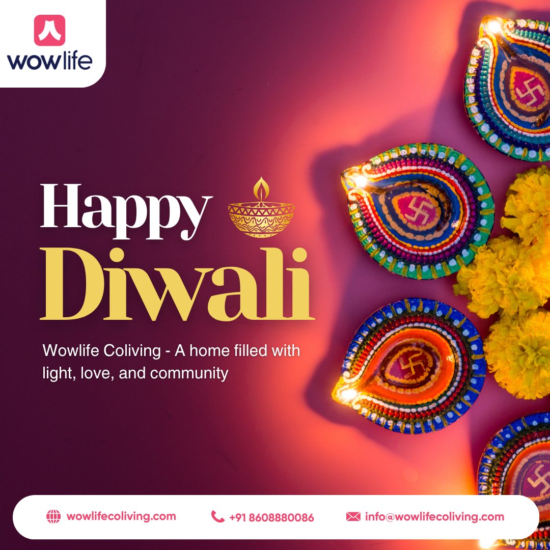 ✨Wishing you a sparkling and joyous Deepavali from all of us at Wowlife Coliving!✨

This Diwali, let’s light up not just our homes but our hearts too. Here’s to a safe, bright, and memorable celebration for everyone! 🪔

#wowlifecoliving #diwali2025 #deepavali #festivaloflights