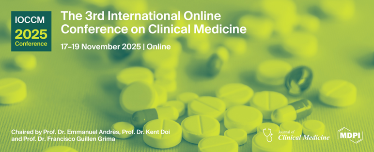 JCM_MDPI's tweet photo. #mdpijcm
📢1 Month Countdown Begins!
Join us at the #IOCCM2025 Conference on 17–19 Nov 2025, CET, #Online
 ✅ Free registration until 13 Nov
🌐 https://t.co/dZdZFOJYcn
Cardiology | Emergency | Radiology | Surgery &amp; more
#IOCCM2025 #ClinicalMedicine #MDPIEvents
@MediPharma_MDPI https://t.co/Ii2X2ea1rg