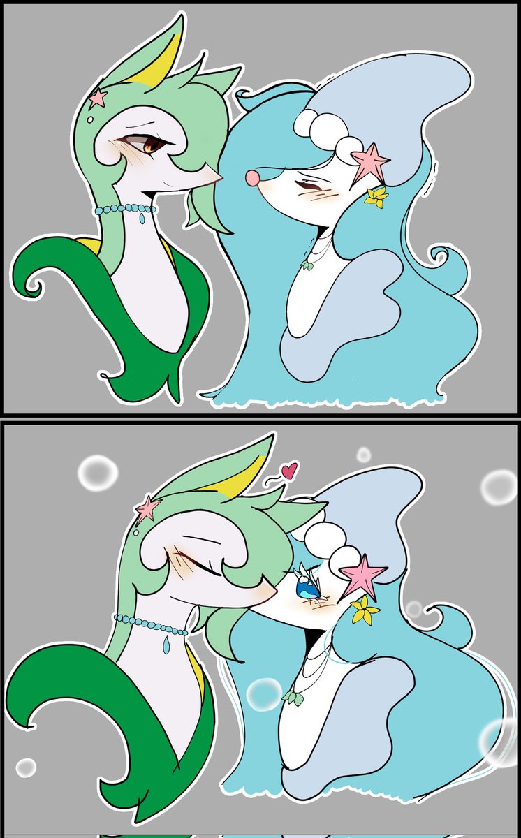 #serperior #primarina 
Kiss kiss 💚💙
