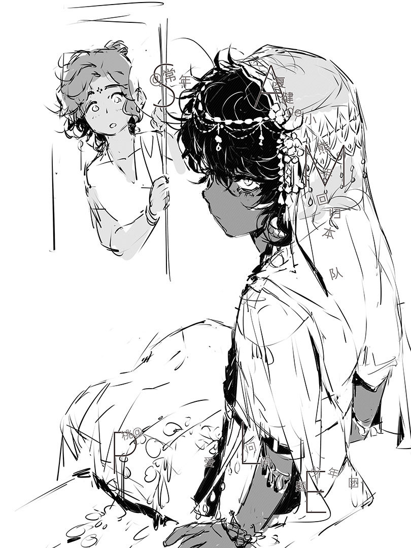 小小的达玛拉被迫打扮成女娃娃(*/ω＼*)
迷倒了小小的奈布哈尼⁄(⁄ ⁄ ⁄ω⁄ ⁄ ⁄)⁄
He was forced to dress up as a girl,  and totally charmed little Nabhani.
#fanart #SultansGame #Nabhani #Sultan