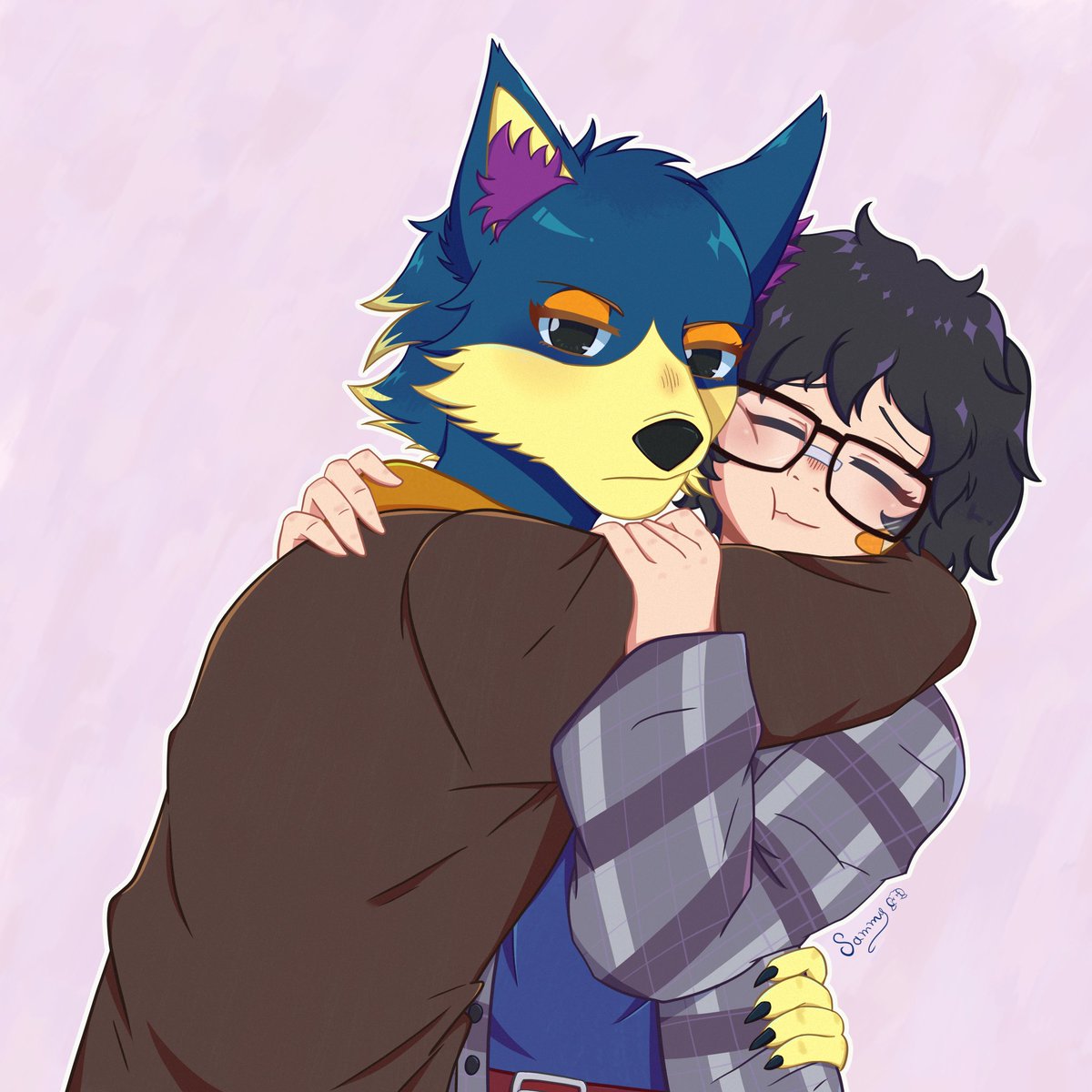 A bit over protective at time, he’s still a wolf 💙🩵 

🎨: <a href="/Leonamybeloved/">Sammy Kingscholar 💛💙</a> 

#soulbound #soulboundtwt #AnimalCrossing